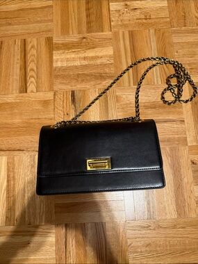 Charles & Keith Black Crossbody Bag with Gold Chain